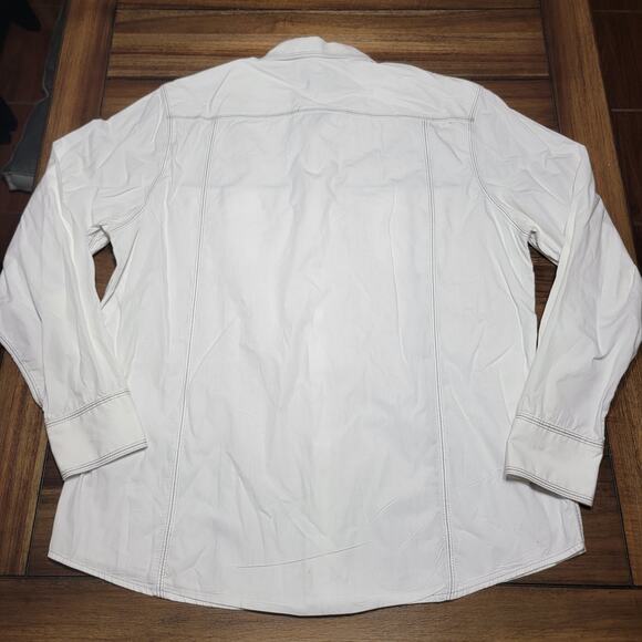 INC International Concepts LS White Pearl Snap Western Shirt - Size XL - Picture 3 of 5